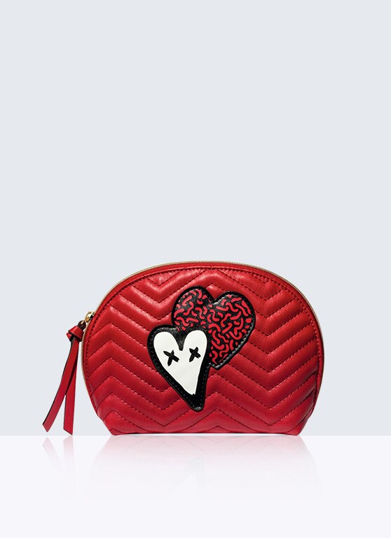 Red Quilted with Heart Companion