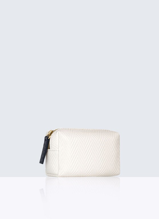 White Embossed Pouch
